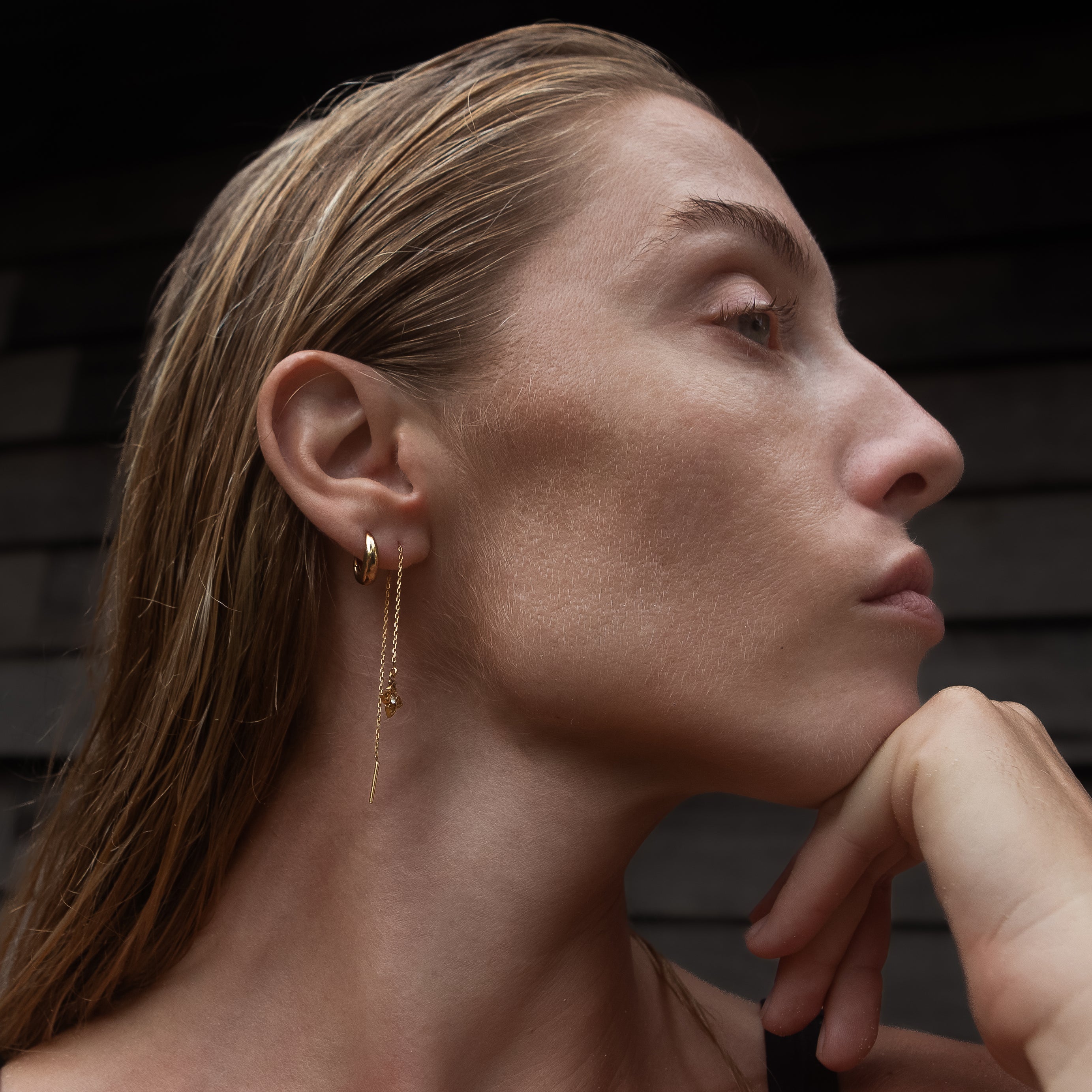 Teardrop Huggie Hoops