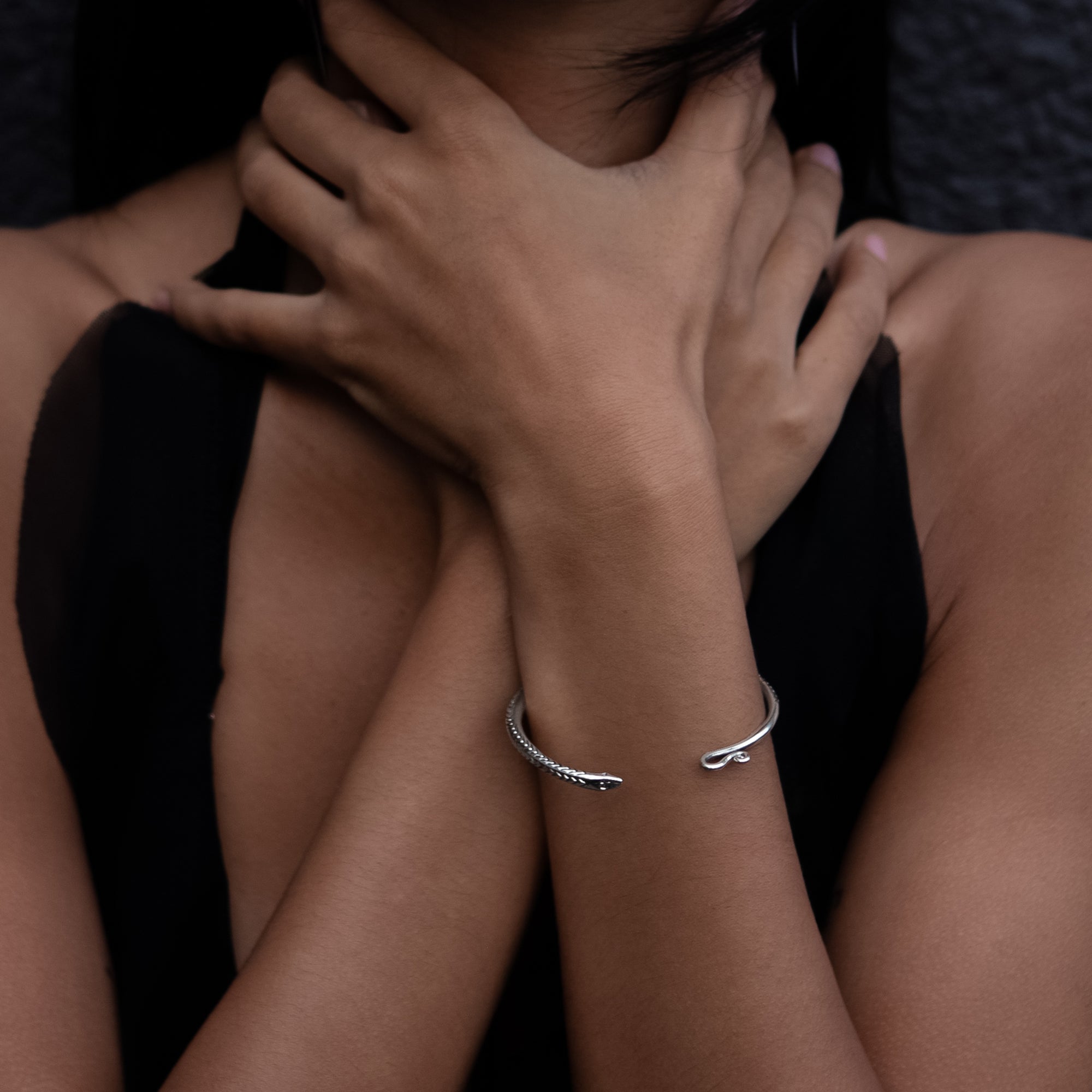 model wearing Serpent Bracelet