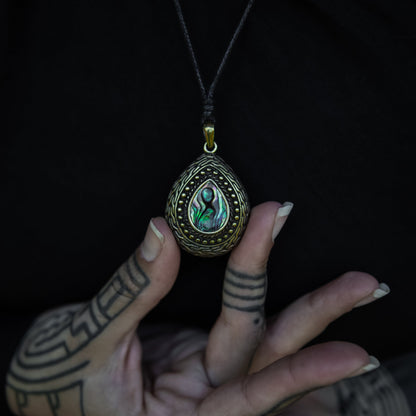 Teardrop Pendant with Abalone