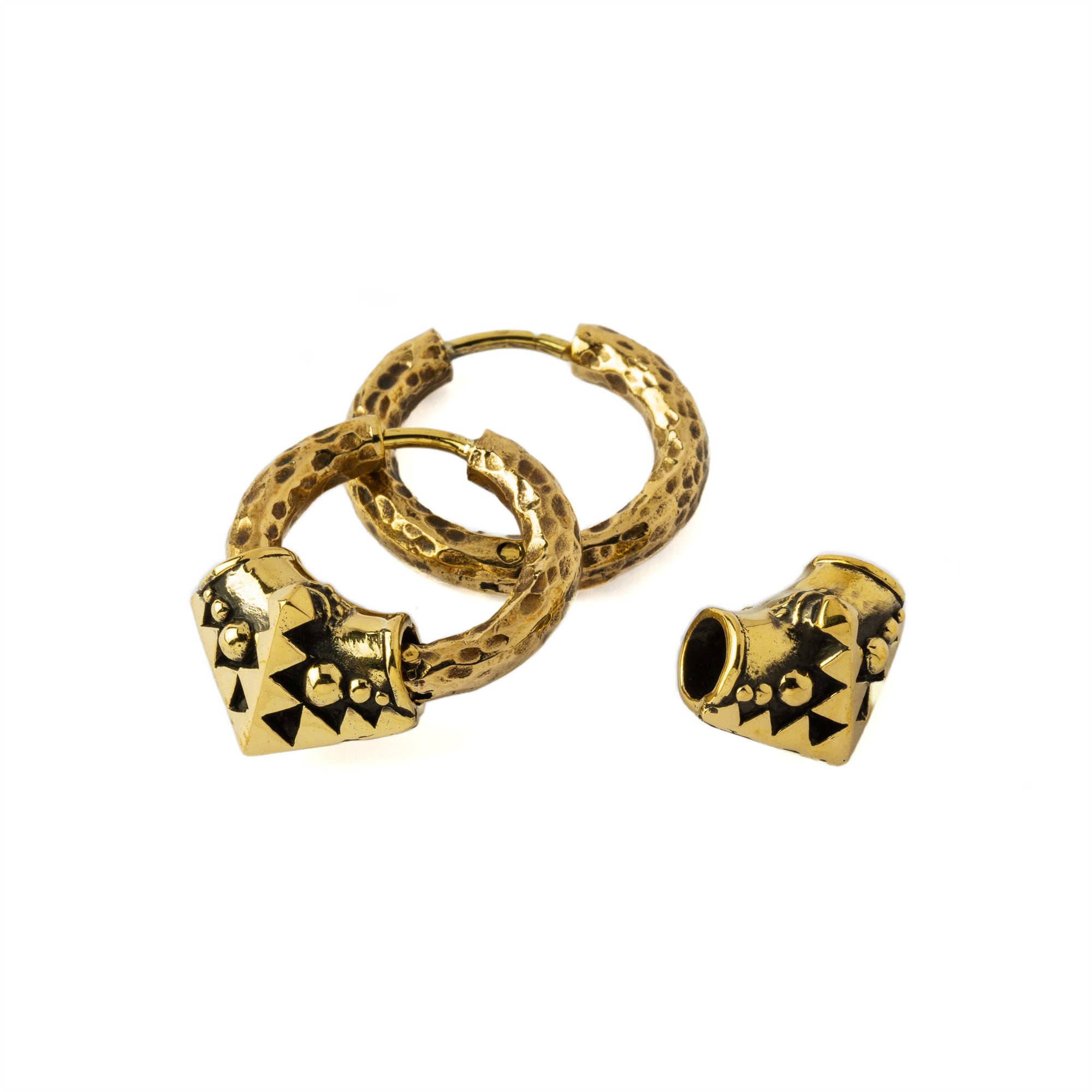 golden brass Karnataka Hoop Earrings 