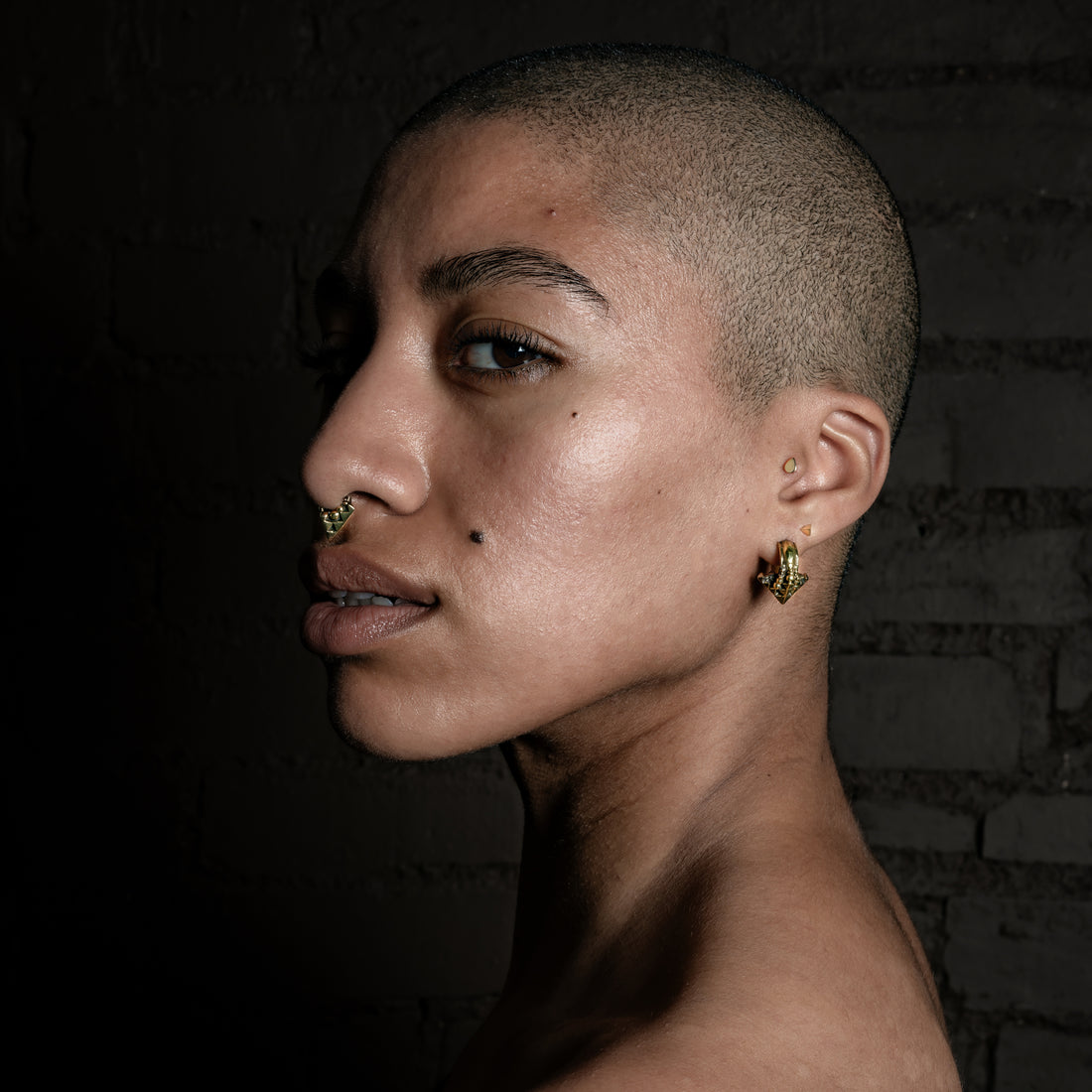 model wearing Karnataka Earrings