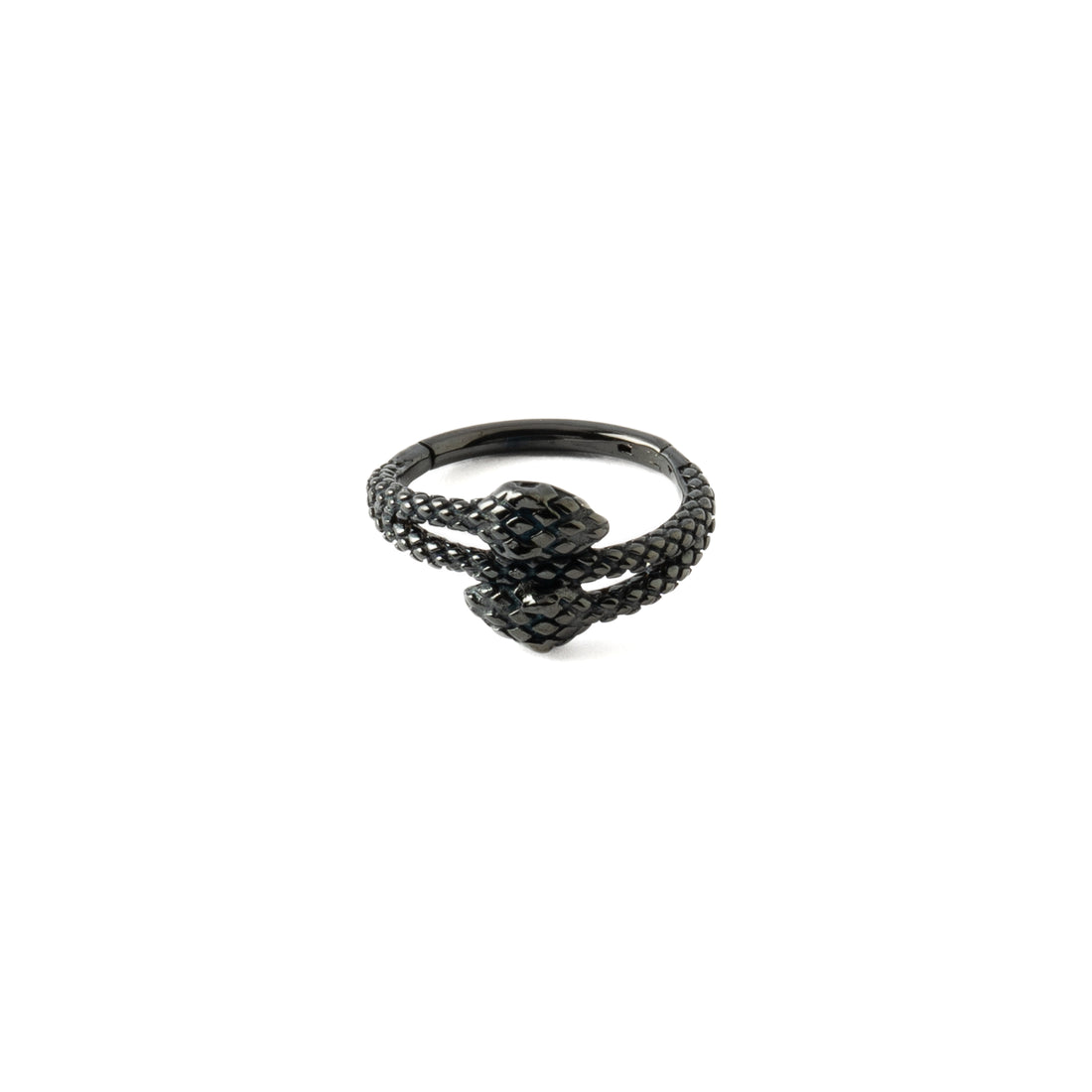 Amphis Snake Black Clicker Ring frontal view