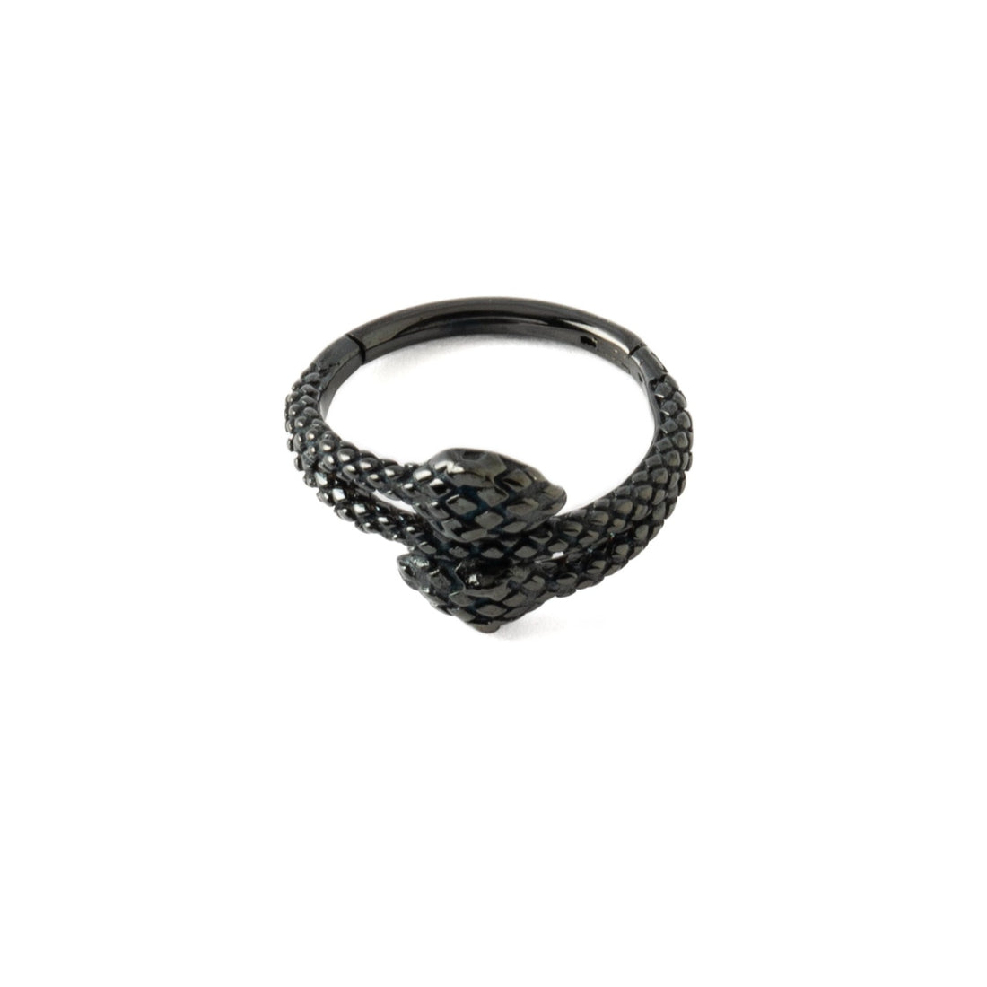 Amphis Snake Black Clicker Ring frontal view