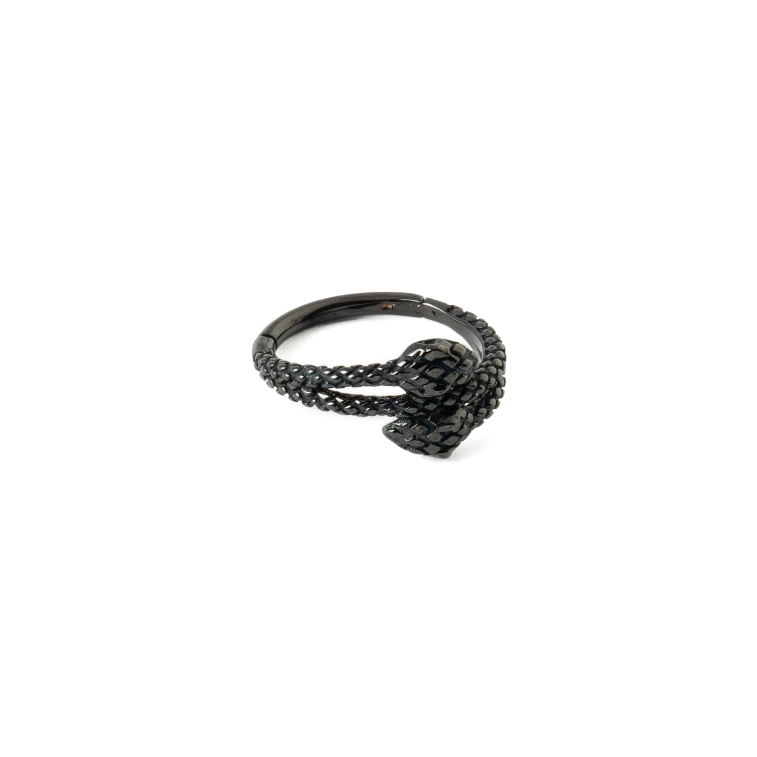 Amphis Snake Black Clicker Ring left size view