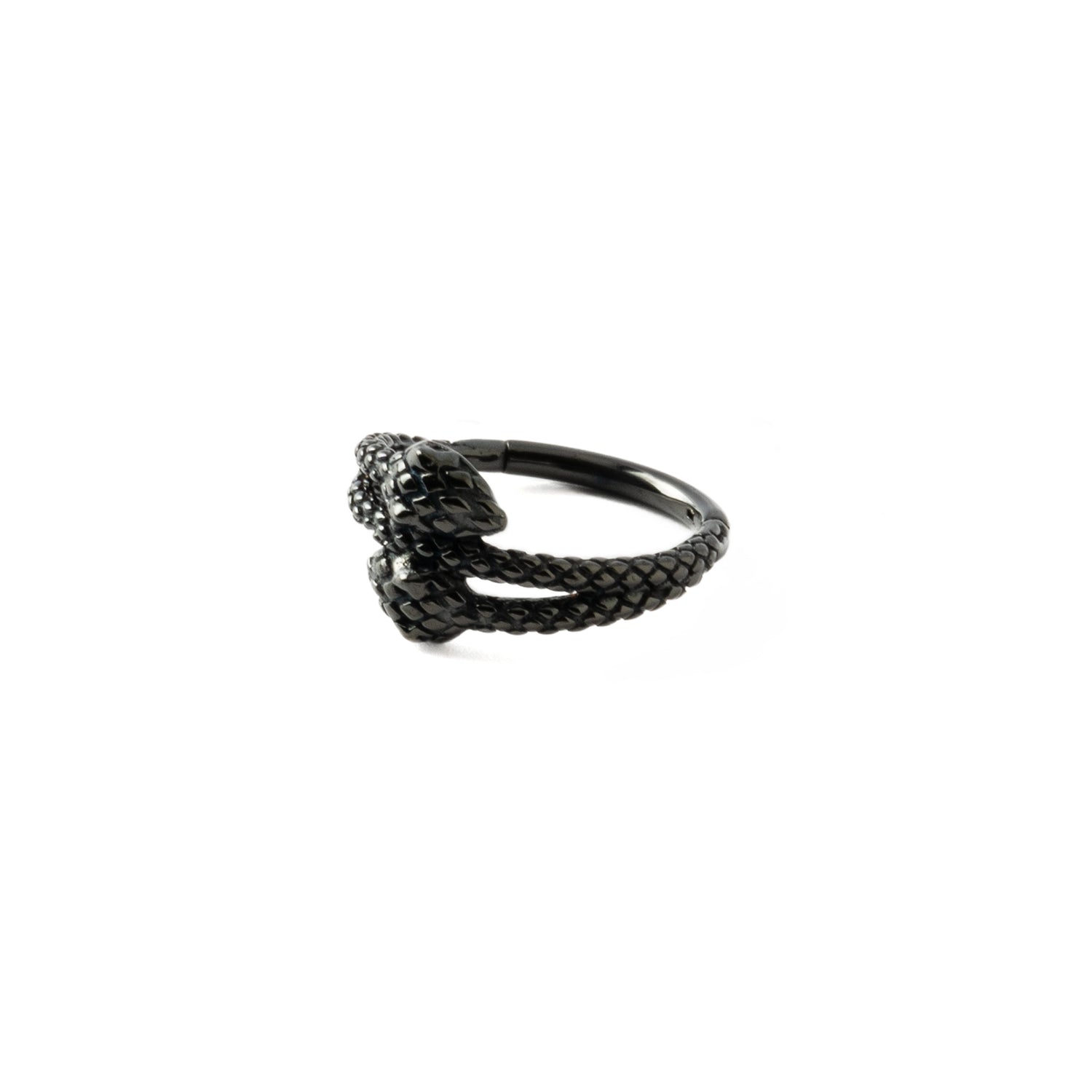 Amphis Snake Black Clicker Ring right size view