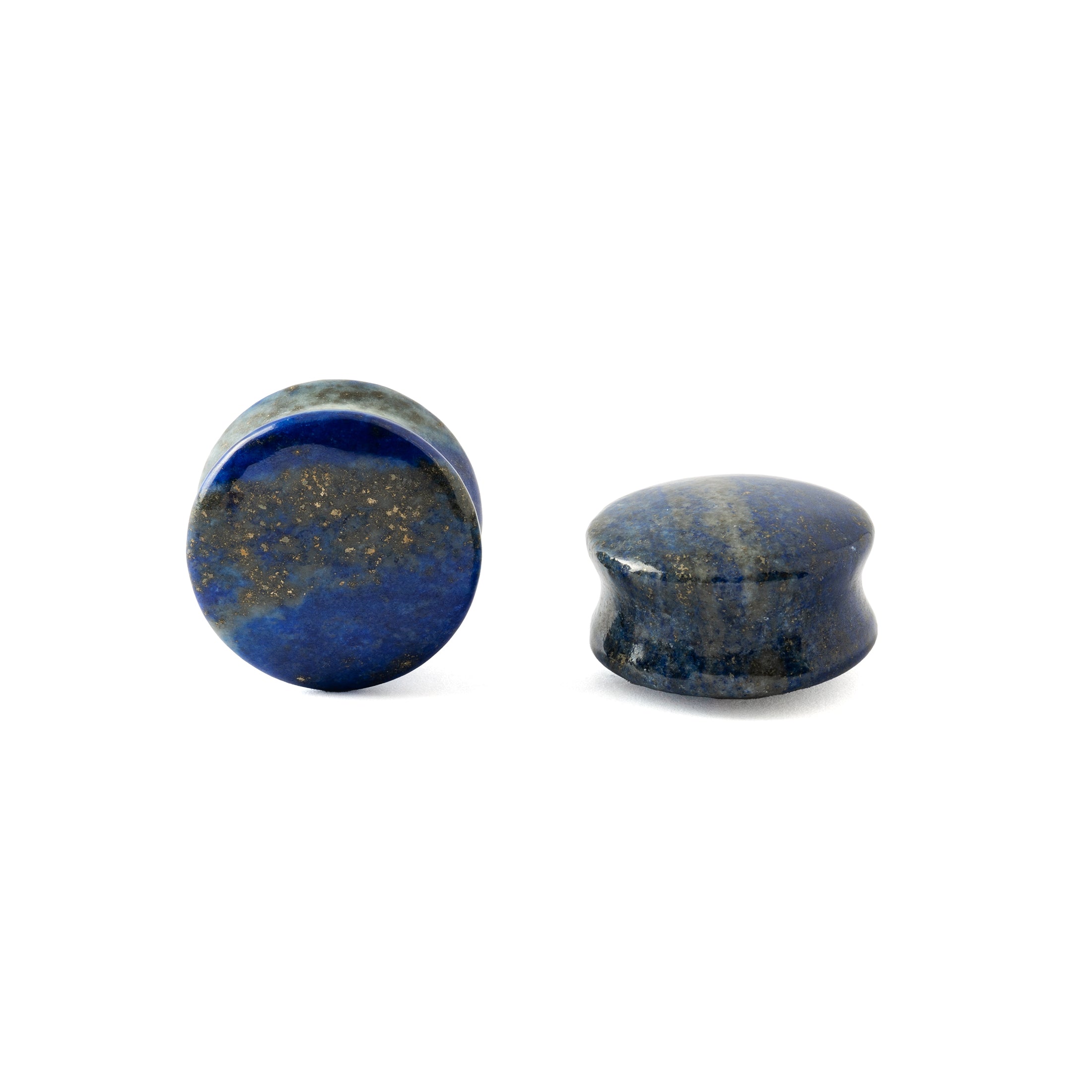Two Lapis Lazuli Plugs front and side view