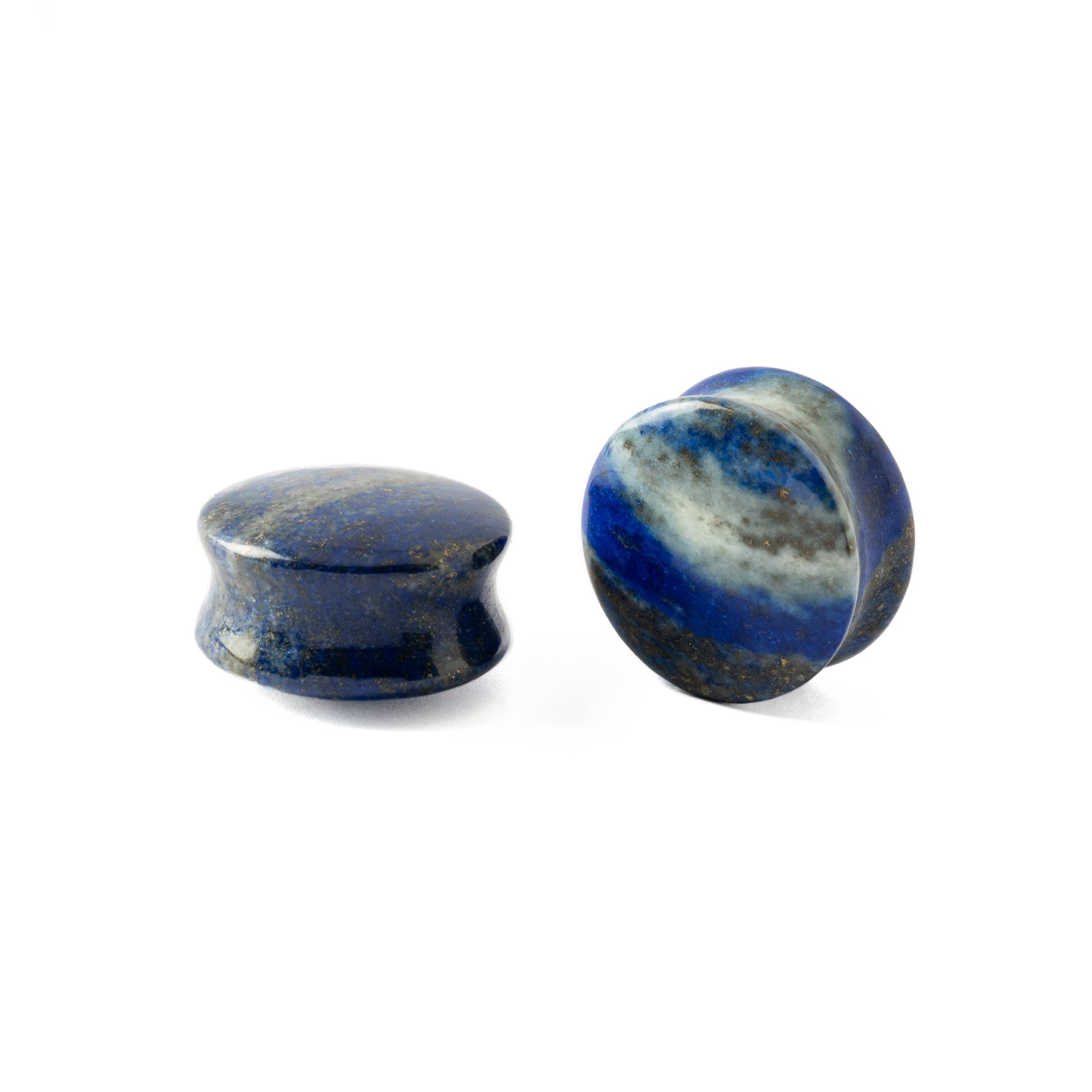 Two Lapis Lazuli Plugs front and side view