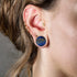 model wearing Lapis Lazuli Plugs