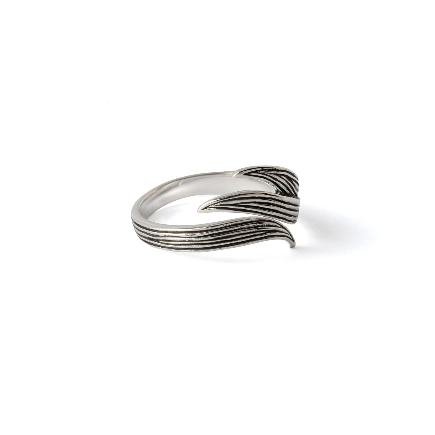Long Leaf Silver Ring right side view