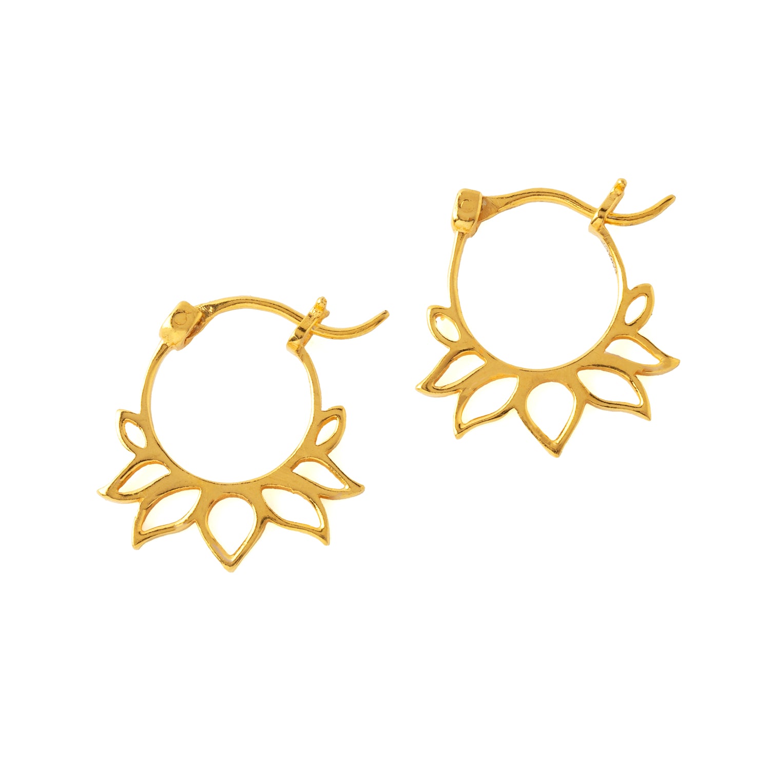 Lotus Petal Gold Hoops