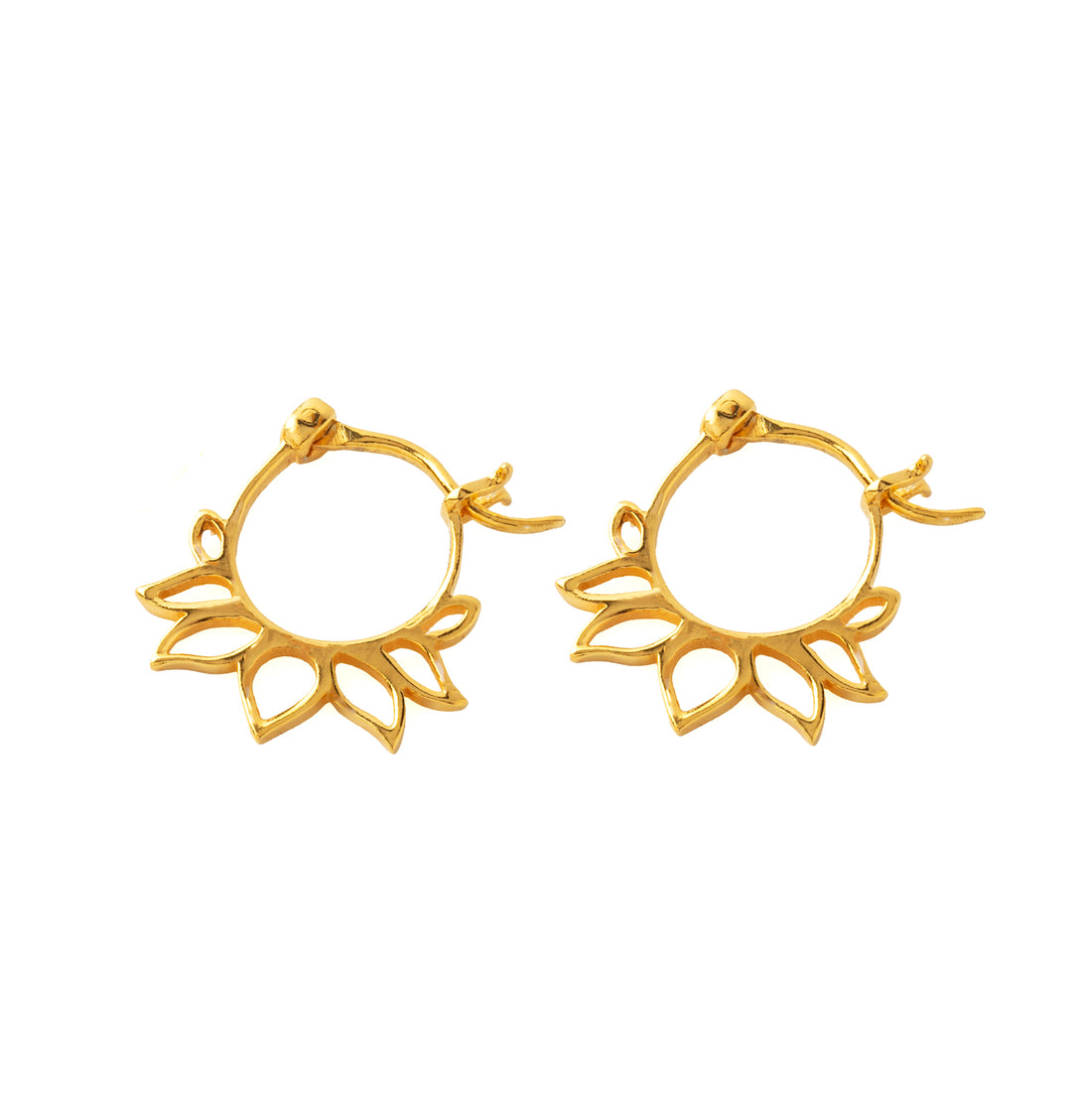 Lotus Petal Gold Hoops