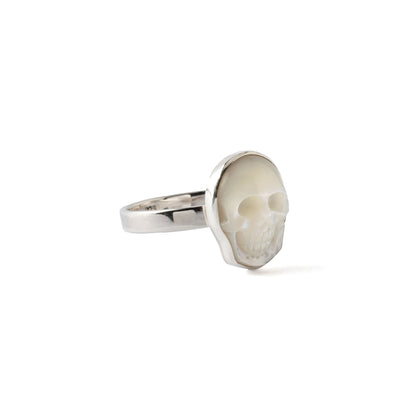 Mother Of Pearl Skull Ring right side view