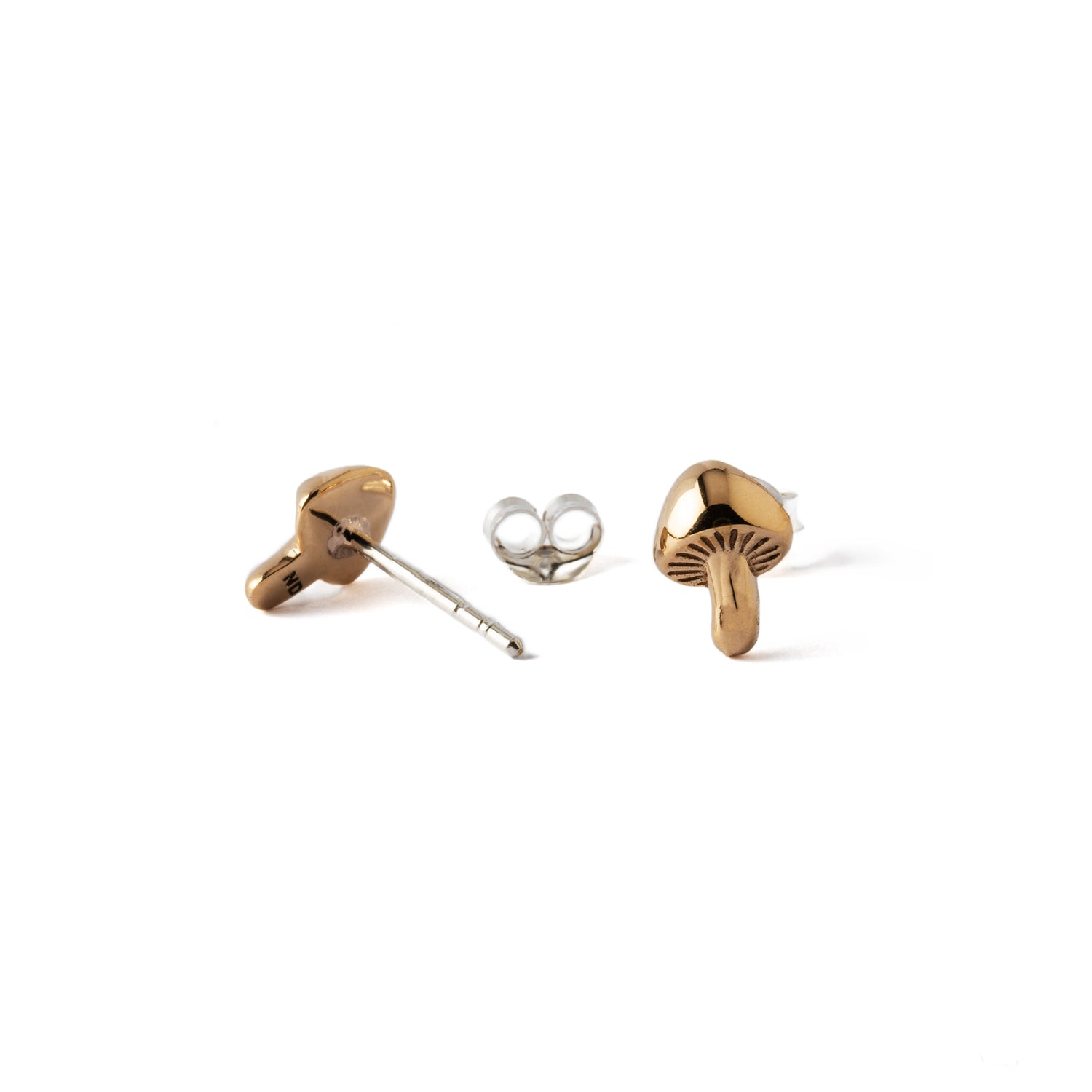 Mushroom Charm Studs front and back view