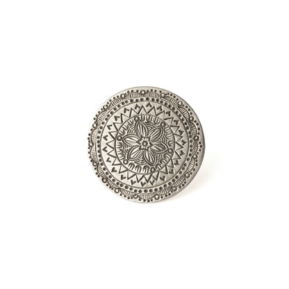 Mystic Flower Tribal Silver Ring frontal view