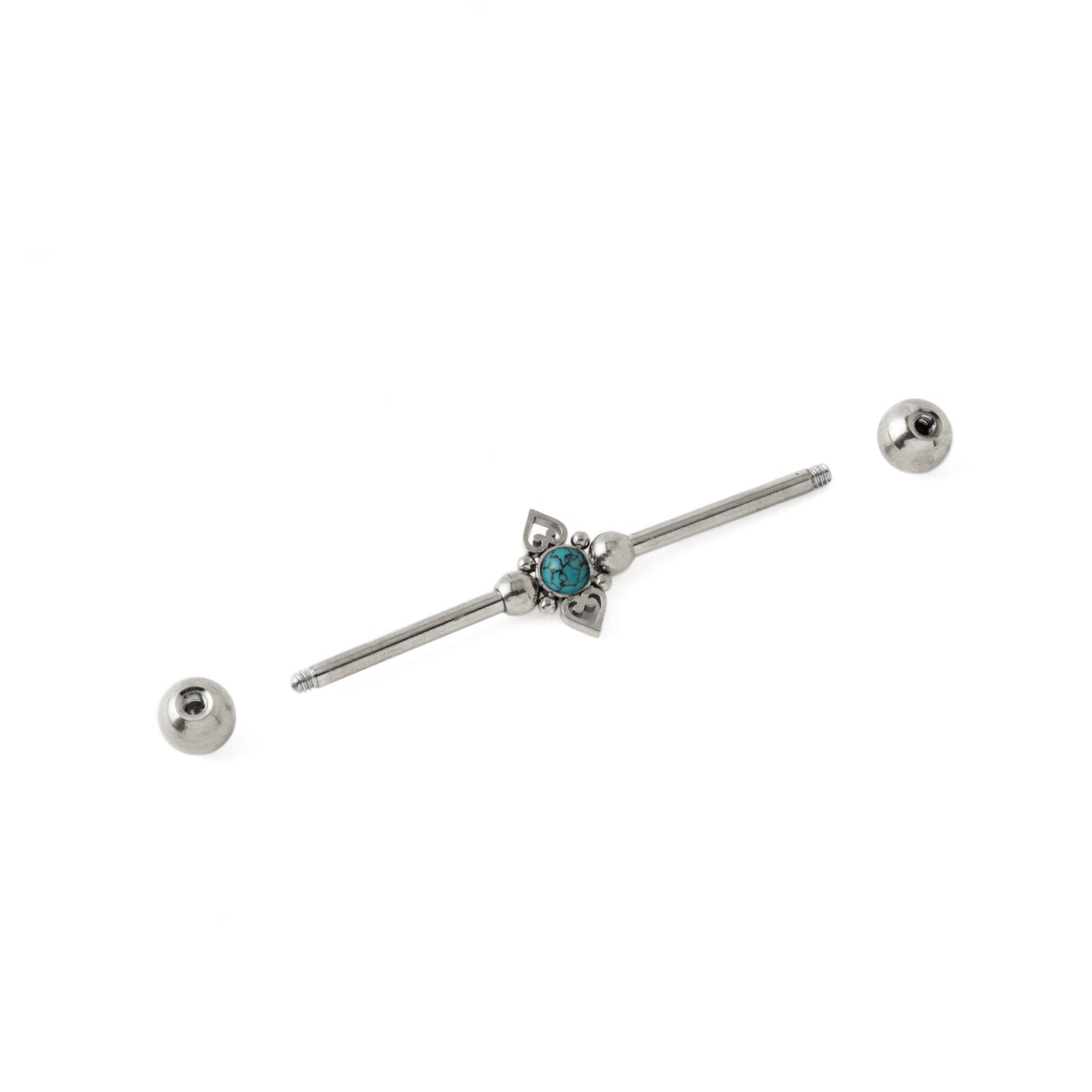 Neptune Industrial Bar with Turquoise externally threaded closure view