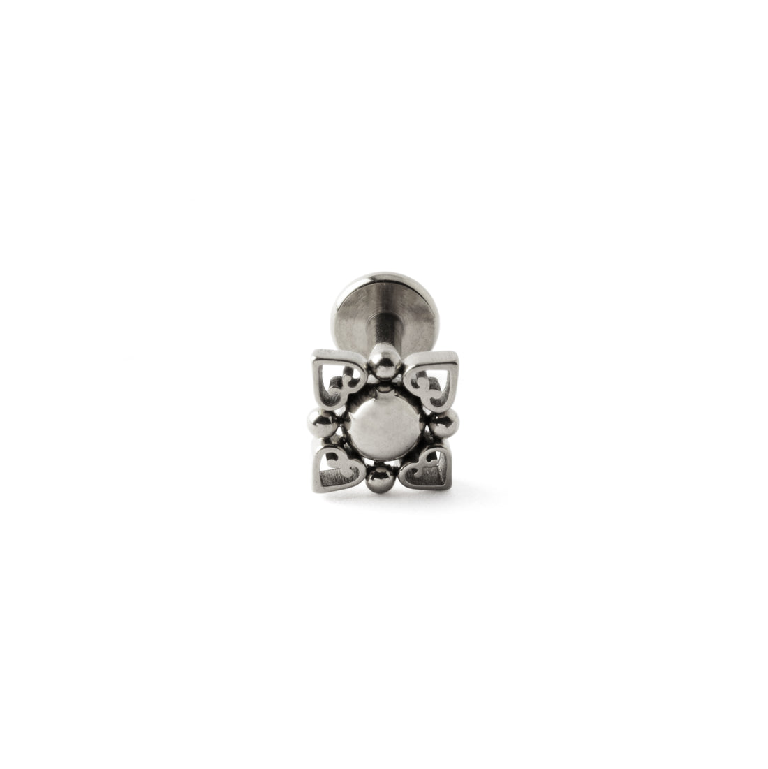 Neptune surgical steel internally threaded Labret stud frontal view