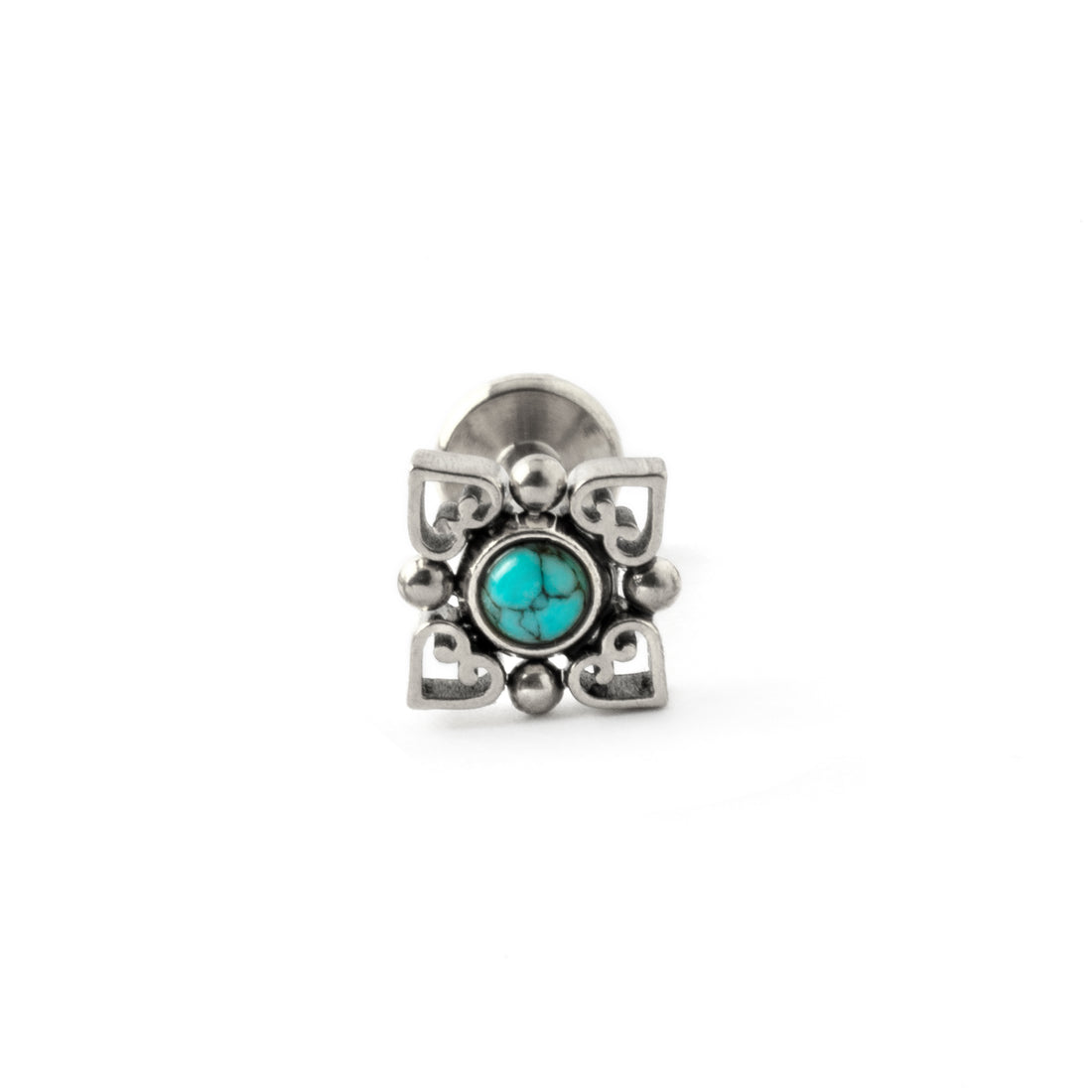 Neptune Labret with Turquoise frontal view