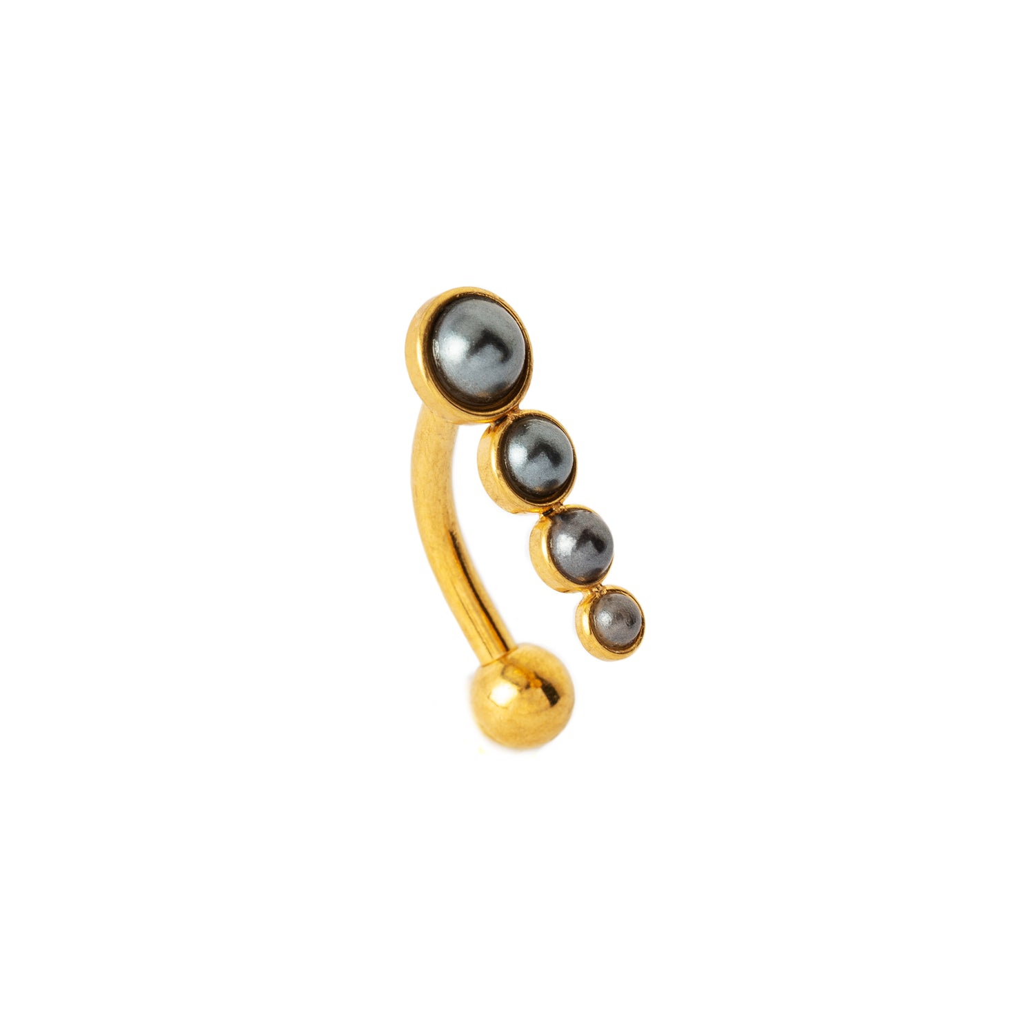 Newton Golden Navel Piercing with Pearls left side view