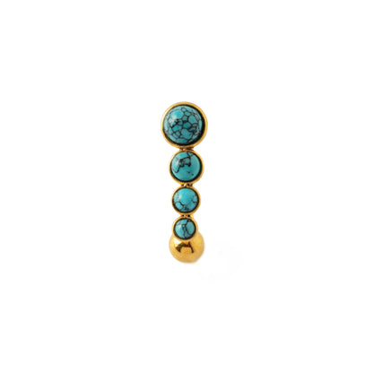 Newton Golden Navel Piercing with Turquoise frontal view
