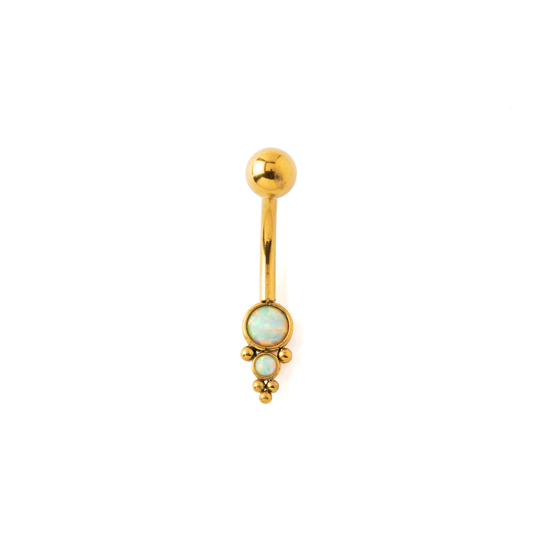 Opals Hira Golden surgical steel Belly Piercing frontal view