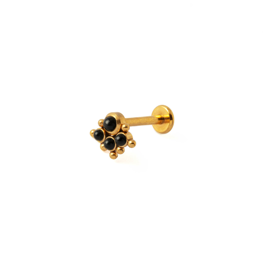 Quatro Onyx Golden Labret side view