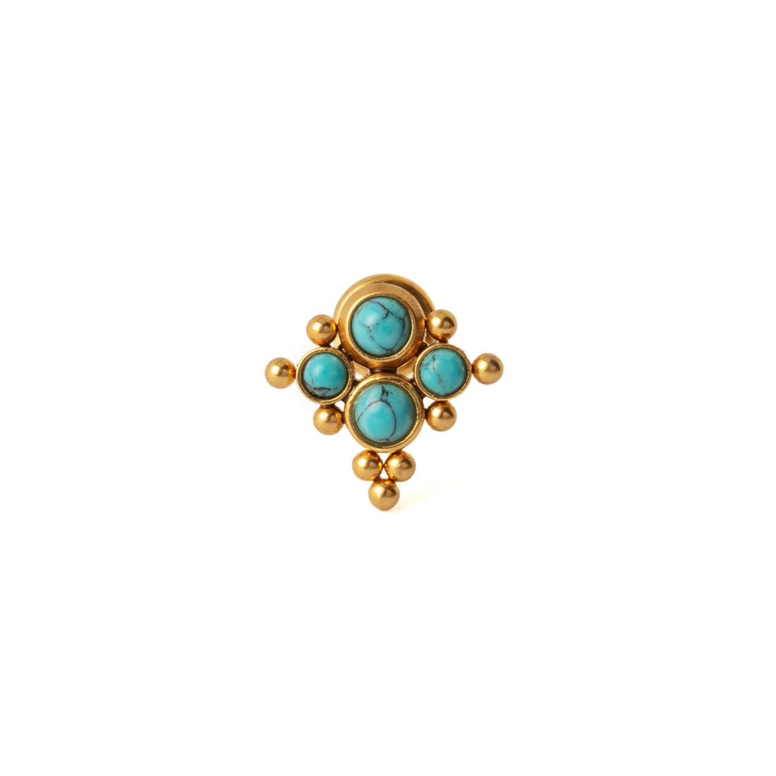 Quatro I Turquoise Golden Labret frontal view