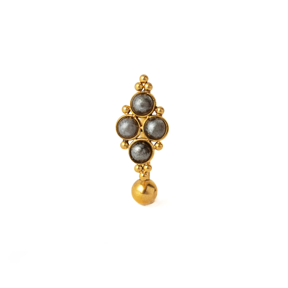 Quatro Pearls Golden Navel Piercing frontal view