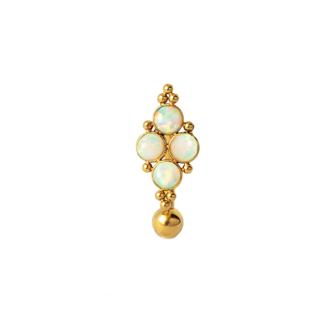 Quatro White Opal Golden Navel Piercing