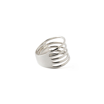Quintuple Silver Ring side view