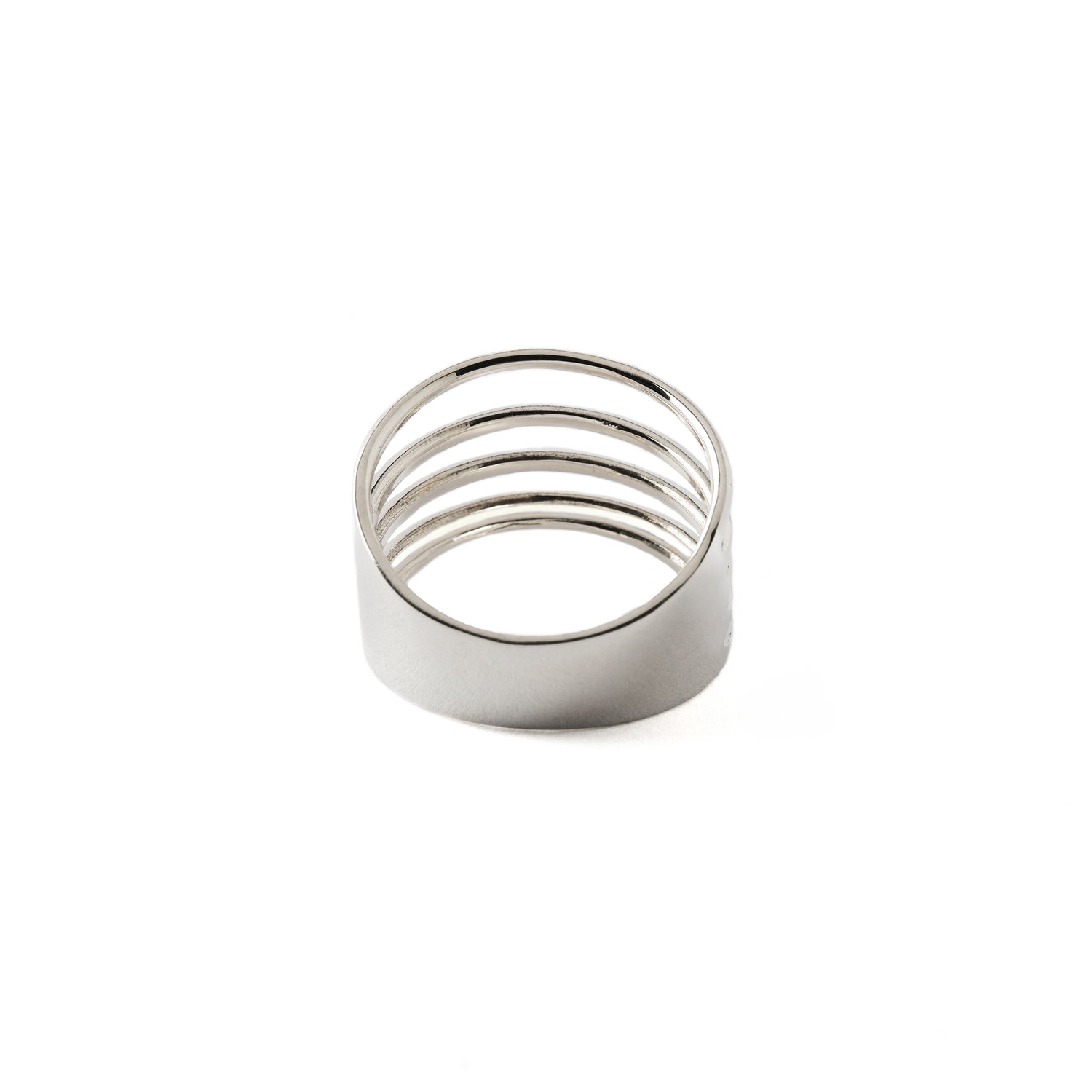 Quintuple Silver Ring back view