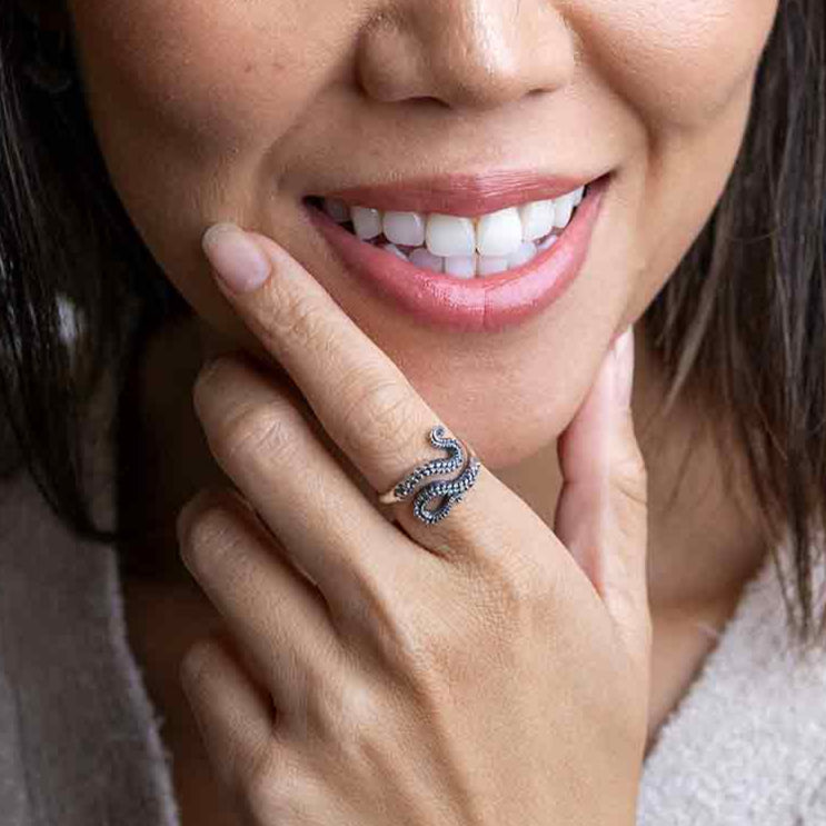 Octopus Tentacles Silver Ring