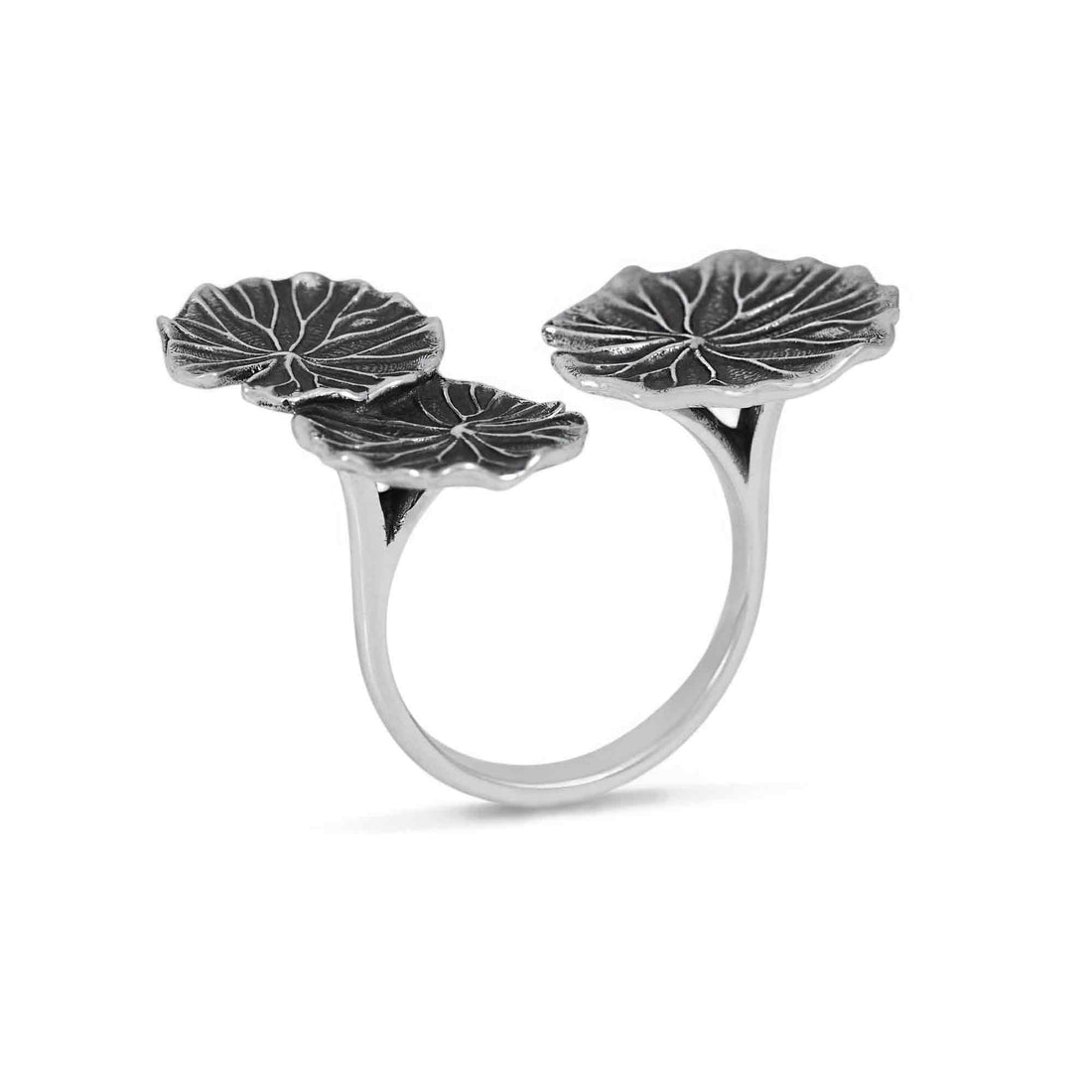 Silver Lily Pads Ring
