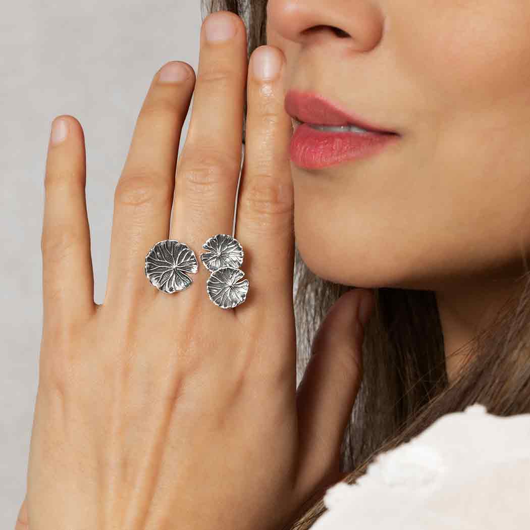 Silver Lily Pads Ring