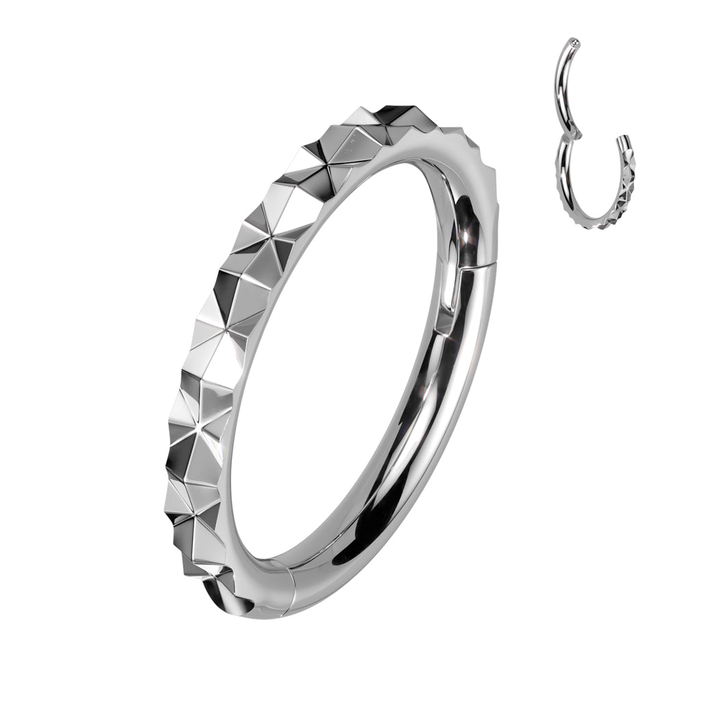 X Faceted Clicker Ring
