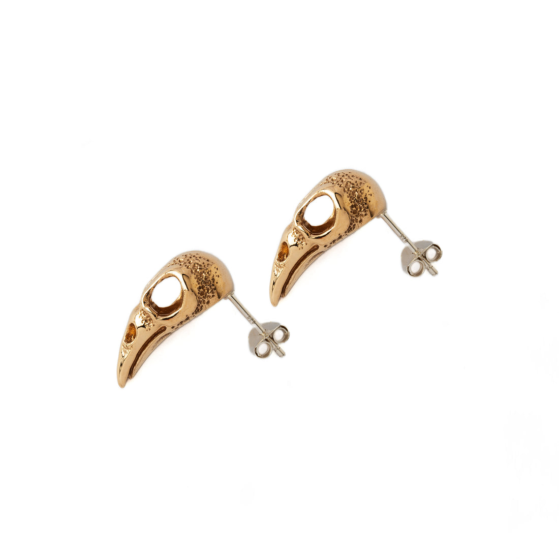 Raven Skull Studs right side view