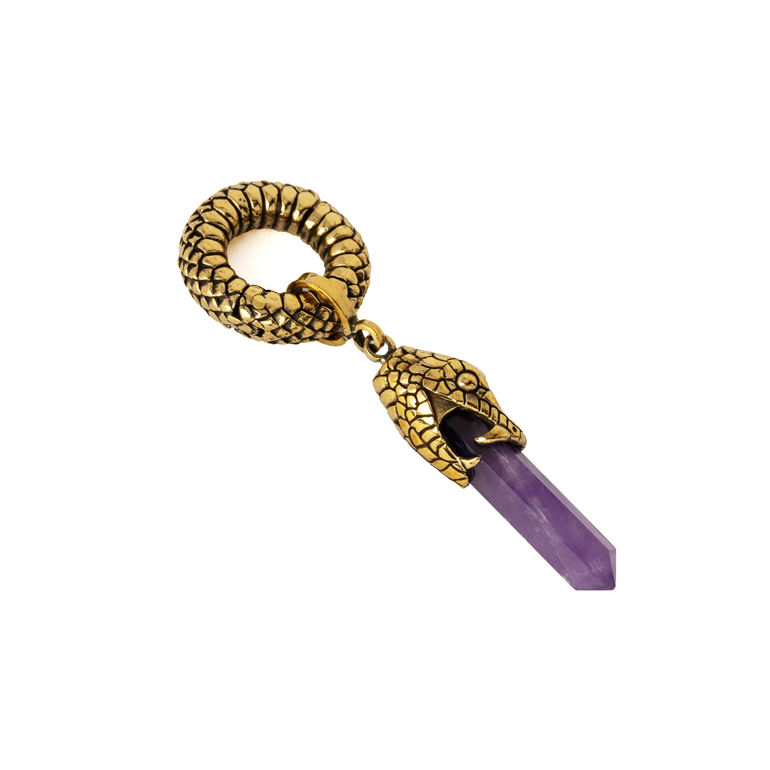 Rebirth Snake Hanger with Amethyst right side view