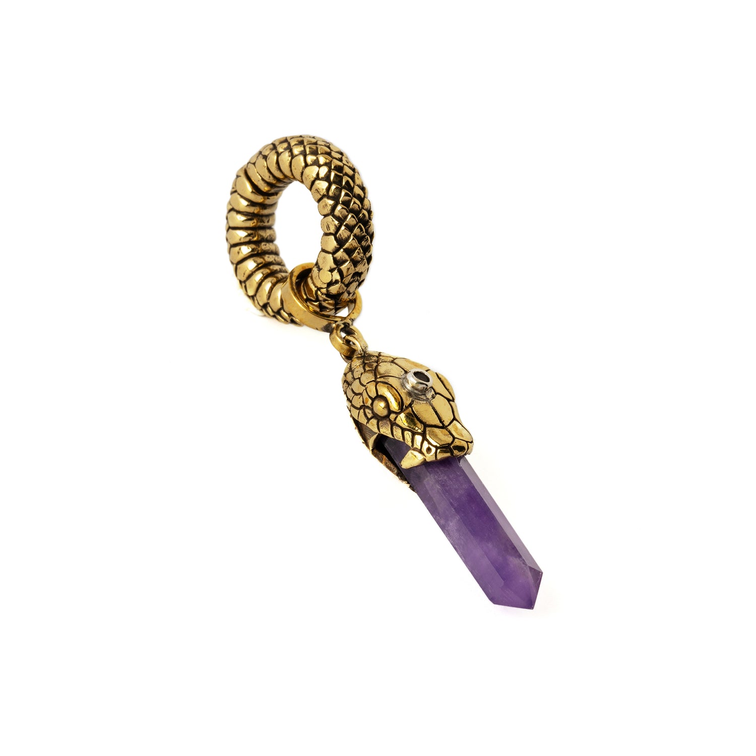 Rebirth Snake Hanger with Amethyst right side view