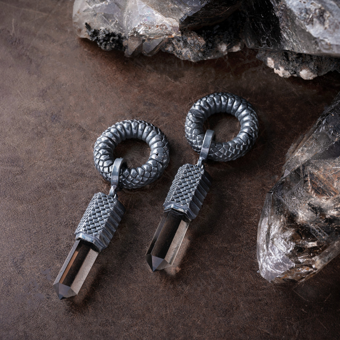 Rebirth Hangers with Smokey Quartz