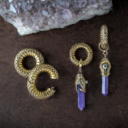 Rebirth Snake Hangers with Amethyst