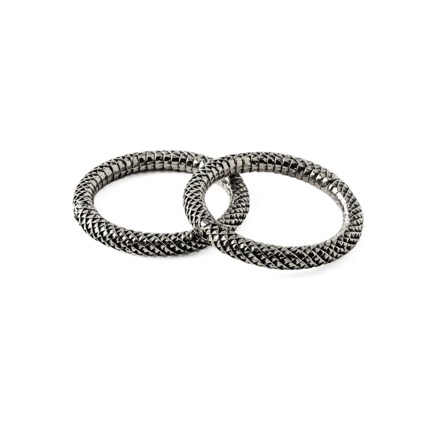 pair of 5mm Rebirth Large Silver Clicker Ring