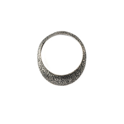 Ridged Silver Ring above view
