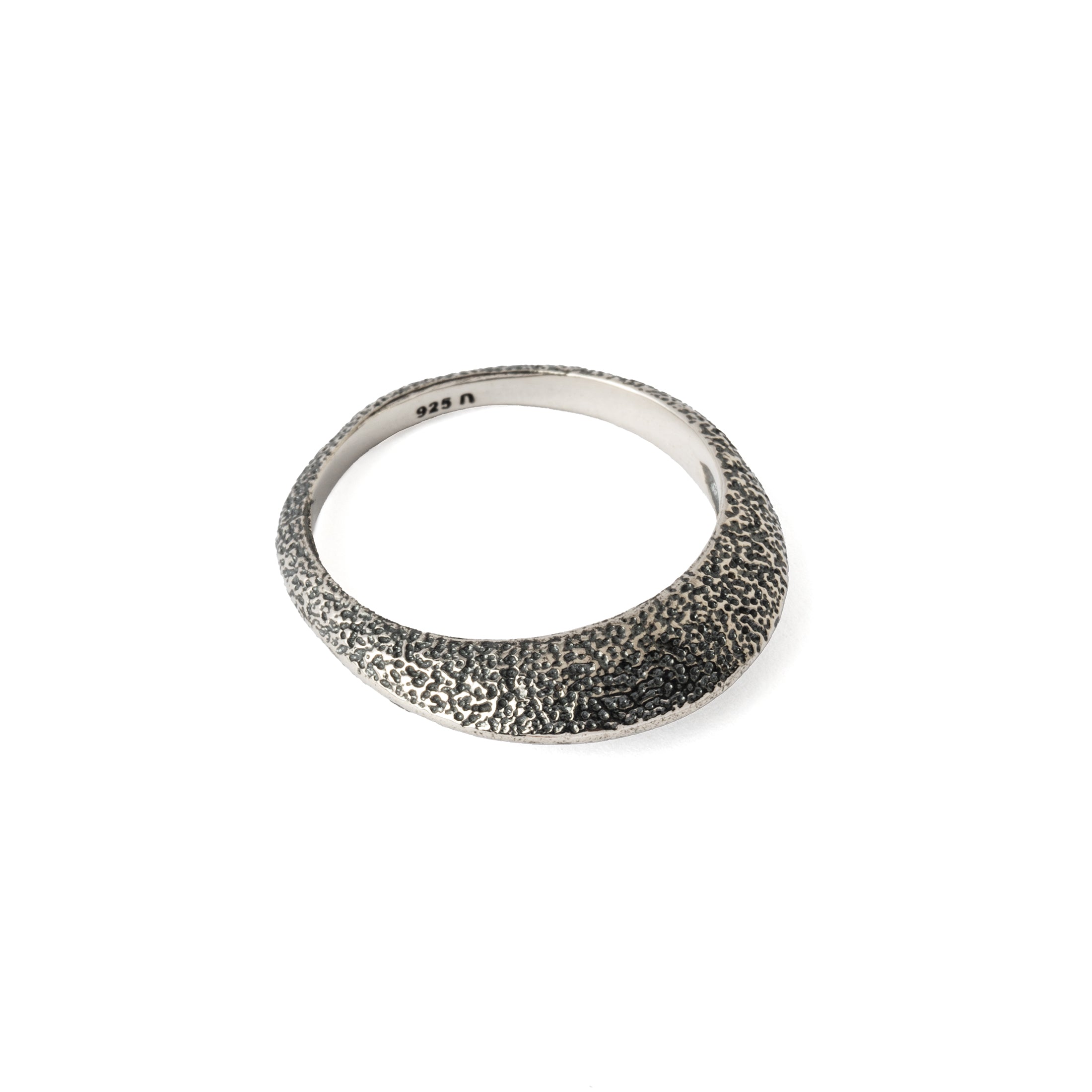Ridged Silver Ring right side view