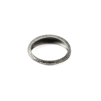 Ridged Silver Ring back side view