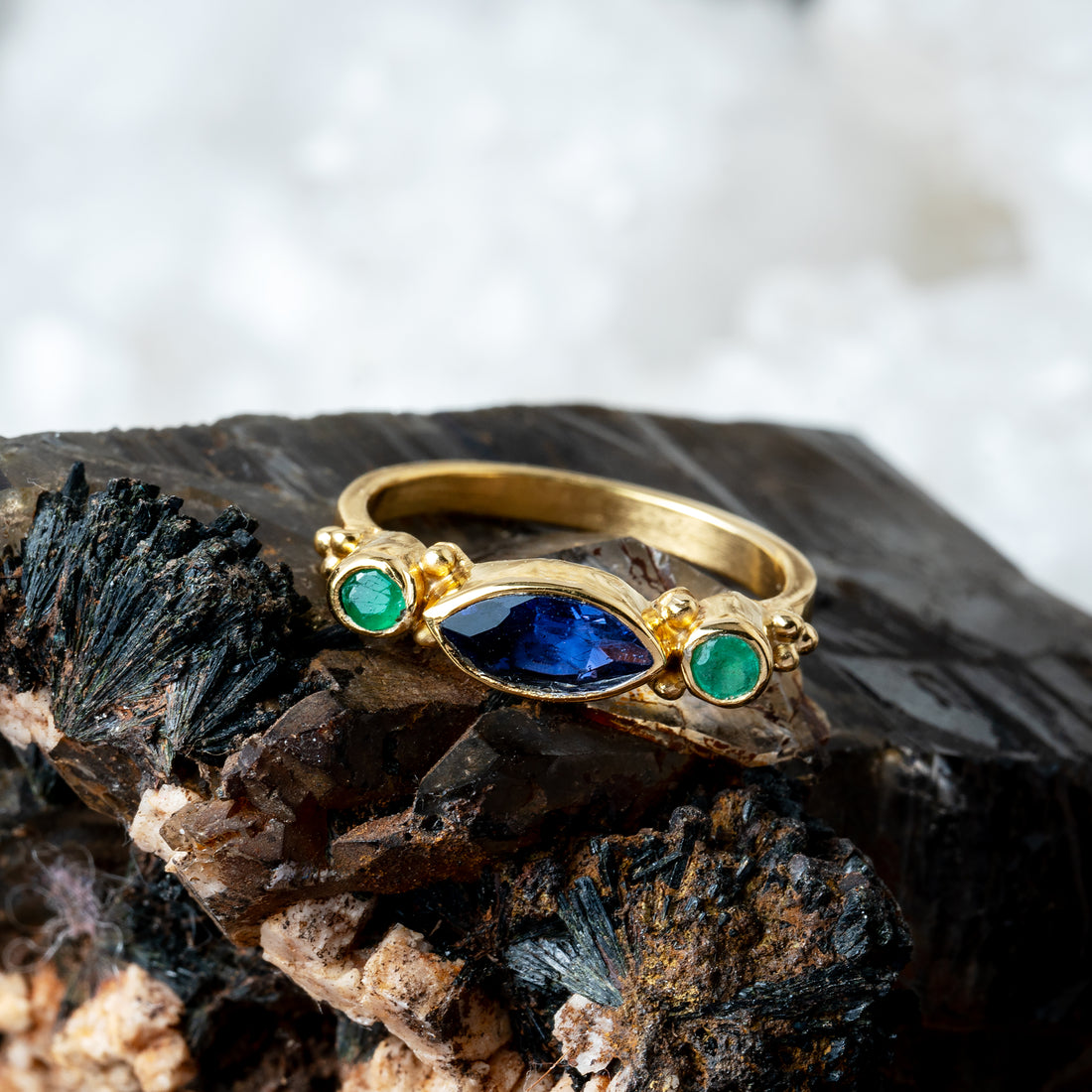 Rishi Iolite & Tourmaline Ring