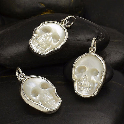 Mother of Pearl Skull Necklace