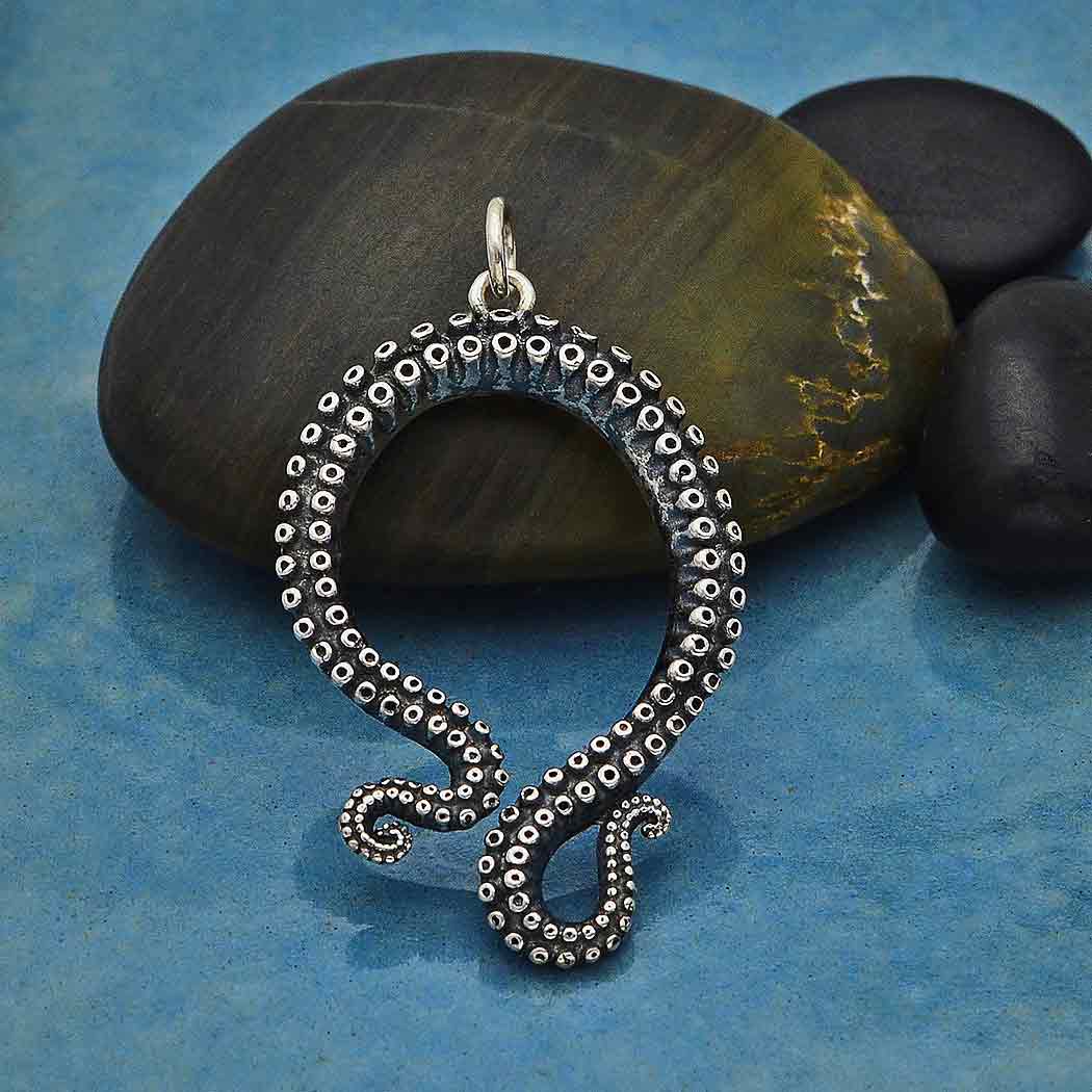 Octopus Tentacle Silver Pendant
