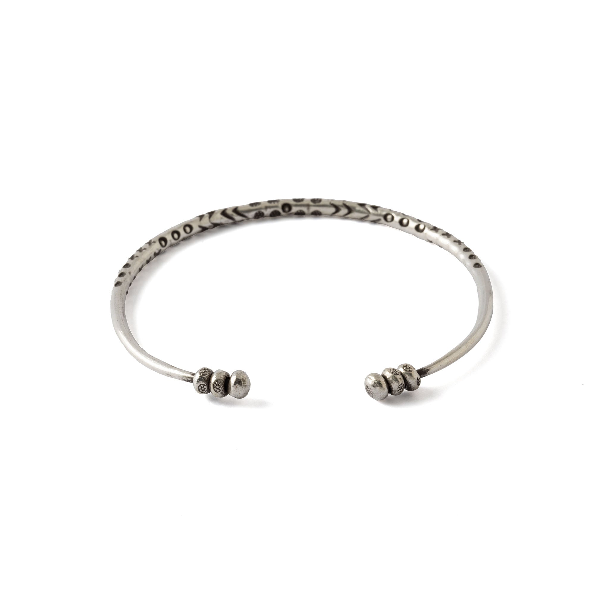 Sangtam Tribal Silver Cuff back side view