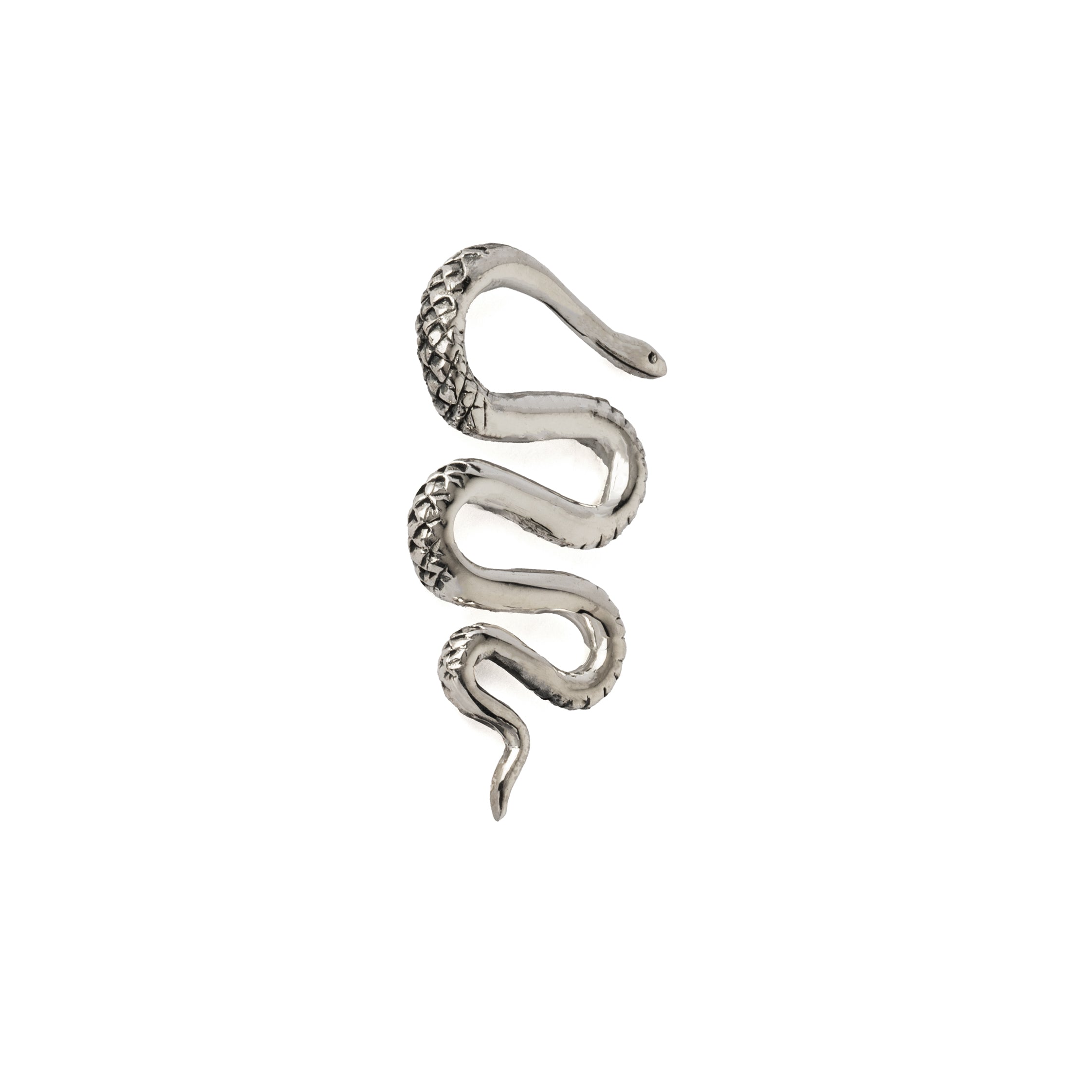 Snake Silver Ear Hangers back view