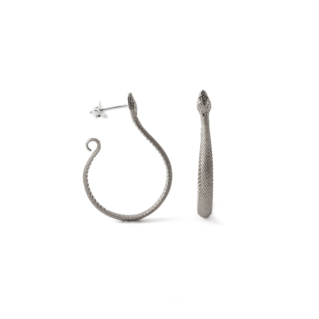 Silver Eden Snake Earrings