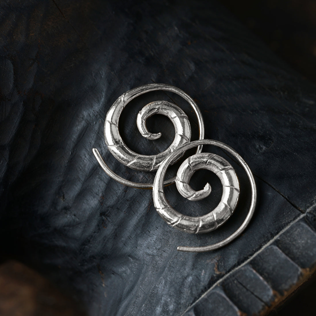 Silver Spiral Swirl Earrings